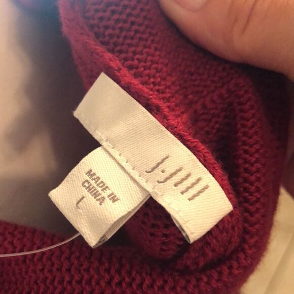 NWOT J Jill maroon cardigan zipper sides L - Picture 7 of 16